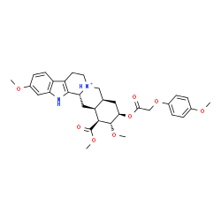 ChemSpider 2D Image | (3beta,16beta,17alpha,18beta,20alpha)-11,17-Dimethoxy-16-(methoxycarbonyl)-18-[2-(4-methoxyphenoxy)acetoxy]yohimban-4-ium | C32H39N2O8