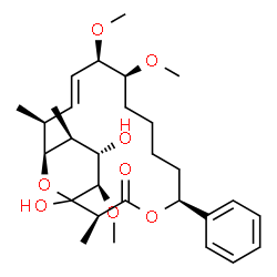 ChemSpider 2D Image | (2S,5S,10S,11R,12E,14S,15S,16S,17S,18R)-1,17-Dihydroxy-10,11,18-trimethoxy-2,14,16-trimethyl-5-phenyl-4,19-dioxabicyclo[13.3.1]nonadec-12-en-3-one | C29H44O8