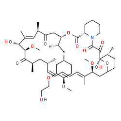 ChemSpider 2D Image | (1R,9S,12S,15R,16E,18R,19R,21R,23S,24Z,26E,28E,30S,35R)-1,18-Dihydroxy-12-{(2S)-1-[(1S,3R,4R)-3-(2-hydroxyethoxy)-4-methoxycyclohexyl]-2-propanyl}-19,30-dimethoxy-15,17,21,23,29,35-hexamethyl-11,36-di
oxa-4-azatricyclo[30.3.1.0~4,9~]hexatriaconta-16,24,26,28-tetraene-2,3,10,14,20-pentone | C53H83NO14