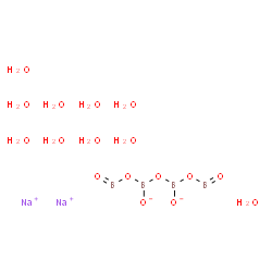 ChemSpider 2D Image | disodium;[oxido(oxoboranyloxy)boranyl]oxy-oxoboranyloxy-borinate;decahydrate | H20B4Na2O17