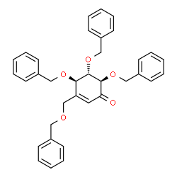 ChemSpider 2D Image | (4R,5S,6R)-4,5,6-Tris(benzyloxy)-3-[(benzyloxy)methyl]-2-cyclohexen-1-one | C35H34O5
