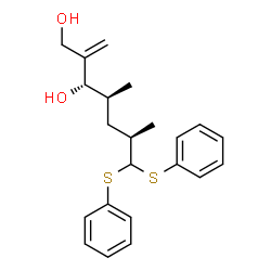 ChemSpider 2D Image | (3S,4S,6R)-4,6-Dimethyl-2-methylene-7,7-bis(phenylsulfanyl)-1,3-heptanediol | C22H28O2S2