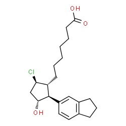 ChemSpider 2D Image | 7-[(1R,2S,3R,5R)-5-Chloro-2-(2,3-dihydro-1H-inden-5-yl)-3-hydroxycyclopentyl]heptanoic acid | C21H29ClO3
