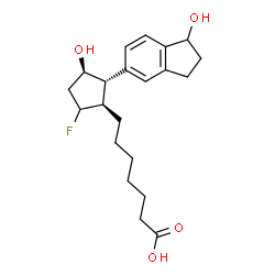 ChemSpider 2D Image | 7-[(1R,2S,3R)-5-Fluoro-3-hydroxy-2-(1-hydroxy-2,3-dihydro-1H-inden-5-yl)cyclopentyl]heptanoic acid | C21H29FO4