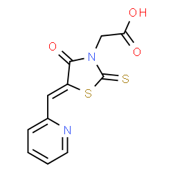 ChemSpider 2D Image | [(5Z)-4-Oxo-5-(2-pyridinylmethylene)-2-thioxo-1,3-thiazolidin-3-yl]acetic acid | C11H8N2O3S2