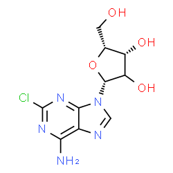 ChemSpider 2D Image | 2-Chloro-9-[(2xi)-beta-D-threo-pentofuranosyl]-9H-purin-6-amine | C10H12ClN5O4