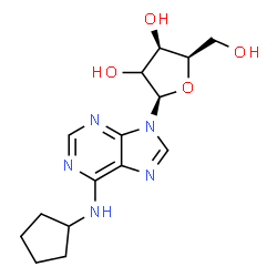ChemSpider 2D Image | N-Cyclopentyl-9-[(2xi)-beta-D-threo-pentofuranosyl]-9H-purin-6-amine | C15H21N5O4