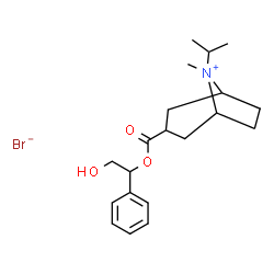 ChemSpider 2D Image | 3-[(2-Hydroxy-1-phenylethoxy)carbonyl]-8-isopropyl-8-methyl-8-azoniabicyclo[3.2.1]octane bromide | C20H30BrNO3