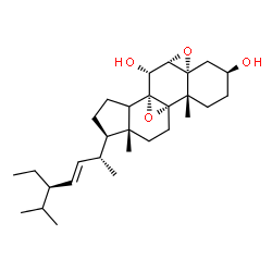 ChemSpider 2D Image | (3beta,5alpha,6alpha,7alpha,8alpha,14xi,22E,24R)-5,6:8,9-Diepoxystigmast-22-ene-3,7-diol | C29H46O4