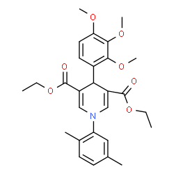 ChemSpider 2D Image | Diethyl 1-(2,5-dimethylphenyl)-4-(2,3,4-trimethoxyphenyl)-1,4-dihydro-3,5-pyridinedicarboxylate | C28H33NO7