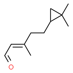 ChemSpider 2D Image | (2E)-5-(2,2-dimethylcyclopropyl)-3-methyl-pentenal | C11H18O