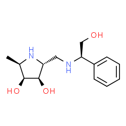 ChemSpider 2D Image | (2R,3R,4S,5R)-2-({[(1R)-2-Hydroxy-1-phenylethyl]amino}methyl)-5-methyl-3,4-pyrrolidinediol | C14H22N2O3