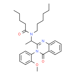 ChemSpider 2D Image | N-Hexyl-N-[1-[3-(2-methoxyphenyl)-4-oxo-quinazolin-2-yl]ethyl]pentanamide | C28H37N3O3