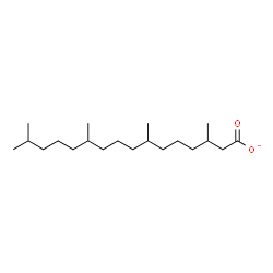 ChemSpider 2D Image | 3,7,11,15-Tetramethylhexadecanoate | C20H39O2