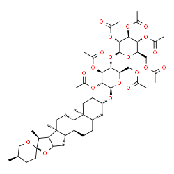 ChemSpider 2D Image | (3beta,5alpha,16xi,17xi,25R)-Spirostan-3-yl 2,3,6-tri-O-acetyl-4-O-(2,3,4,6-tetra-O-acetyl-beta-D-glucopyranosyl)-beta-D-glucopyranoside | C53H78O20