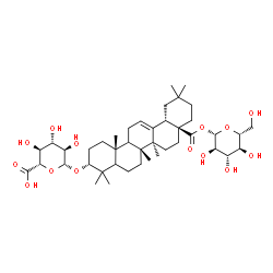 ChemSpider 2D Image | 1-O-[(3alpha,5xi,9xi)-3-(beta-D-Glucopyranuronosyloxy)-28-oxoolean-12-en-28-yl]-beta-D-glucopyranose | C42H66O14