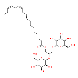 ChemSpider 2D Image | 3-(alpha-D-Gulopyranosyloxy)-2-(beta-L-gulopyranosyloxy)propyl (12Z,15Z)-9,12,15-octadecatrienoate | C33H56O14