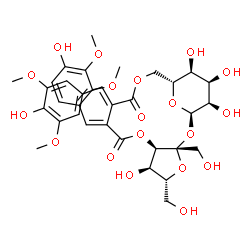 ChemSpider 2D Image | (1R,3S,5R,6R,7R,10E,11E,15R,16S,17R,18R)-6,16,17,18-Tetrahydroxy-10-(4-hydroxy-2,3-dimethoxybenzylidene)-11-(4-hydroxy-3,5-dimethoxybenzylidene)-3,5-bis(hydroxymethyl)-2,4,8,13,19-pentaoxatricyclo[13.
3.1.0~3,7~]nonadecane-9,12-dione | C34H40O19
