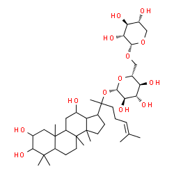 ChemSpider 2D Image | 2,3,12-Trihydroxydammar-24-en-20-yl 6-O-alpha-D-xylopyranosyl-beta-D-glucopyranoside | C41H70O13