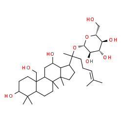 ChemSpider 2D Image | 3,12,19-Trihydroxydammar-24-en-20-yl beta-D-glucopyranoside | C36H62O9