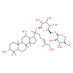 ChemSpider 2D Image | (24E)-3,12,26-Trihydroxydammar-24-en-20-yl 6-O-alpha-D-xylopyranosyl-beta-D-allopyranoside | C41H70O13