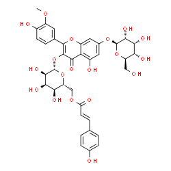 ChemSpider 2D Image | 7-(beta-D-Allopyranosyloxy)-5-hydroxy-2-(4-hydroxy-3-methoxyphenyl)-4-oxo-4H-chromen-3-yl 6-O-[(2E)-3-(4-hydroxyphenyl)-2-propenoyl]-beta-D-allopyranoside | C37H38O19
