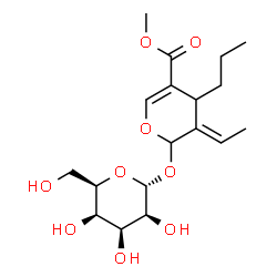 ChemSpider 2D Image | Methyl (3E)-3-ethylidene-4-propyl-2-(alpha-D-talopyranosyloxy)-3,4-dihydro-2H-pyran-5-carboxylate | C18H28O9
