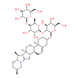 ChemSpider 2D Image | (3beta)-Solanid-5-en-3-yl beta-D-glucopyranosyl-(1->4)-6-deoxy-beta-D-gulopyranosyl-(1->2)-beta-D-glucopyranoside | C45H73NO15