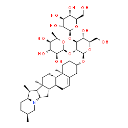 ChemSpider 2D Image | (3beta,22beta)-Solanid-5-en-3-yl 6-deoxy-beta-D-gulopyranosyl-(1->2)-[beta-D-glucopyranosyl-(1->3)]-beta-D-glucopyranoside | C45H73NO15