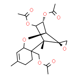 ChemSpider 2D Image | (2alpha,3alpha,5alpha,6xi,11xi,12R)-12,13-Epoxytrichothec-9-ene-3,4,15-triyl triacetate | C21H28O8