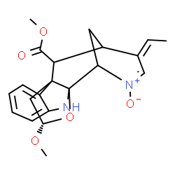 ChemSpider 2D Image | Methyl (13Z,17S)-13-ethylidene-17-methoxy-18-oxa-8,11-diazapentacyclo[7.6.3.1~10,14~.0~1,9~.0~2,7~]nonadeca-2,4,6,11-tetraene-15-carboxylate 11-oxide | C21H24N2O5