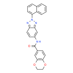 ChemSpider 2D Image | N-[2-(1-Naphthyl)-2H-benzotriazol-5-yl]-2,3-dihydro-1,4-benzodioxine-6-carboxamide | C25H18N4O3