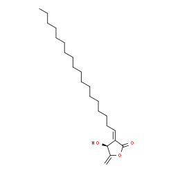 ChemSpider 2D Image | (3E,4S)-4-Hydroxy-5-methylene-3-octadecylidenedihydro-2(3H)-furanone | C23H40O3