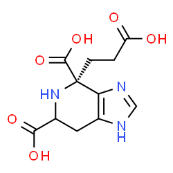 ChemSpider 2D Image | (4R)-4-(2-Carboxyethyl)-4,5,6,7-tetrahydro-1H-imidazo[4,5-c]pyridine-4,6-dicarboxylic acid | C11H13N3O6