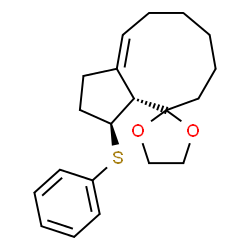 ChemSpider 2D Image | (3S,3aR,10Z)-3-(Phenylsulfanyl)-2,3,3a,5,6,7,8,9-octahydro-1H-spiro[cyclopenta[9]annulene-4,2'-[1,3]dioxolane] | C20H26O2S