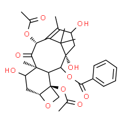 ChemSpider 2D Image | (3xi,5beta,10beta)-4,10-Diacetoxy-1,7,13-trihydroxy-9-oxo-5,20-epoxytax-11-en-2-yl benzoate | C31H38O11