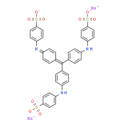 ChemSpider 2D Image | Benzenesulfonate, 4,4'-[[[4-[(4-sulfonatophenyl)imino]-2,5-cyclohexadien-1-ylidene]methylene]bis(4,1-phenyleneimino)]bis-, sodium salt (1:2) | C37H26N3Na2O9S3