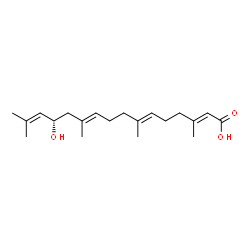ChemSpider 2D Image | (2E,6E,10E,13S)-13-Hydroxy-3,7,11,15-tetramethyl-2,6,10,14-hexadecatetraenoic acid | C20H32O3
