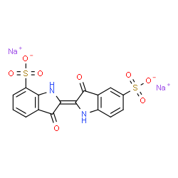 ChemSpider 2D Image | DISODIUM 3,3'-DIOXO-1,1',3,3'-TETRAHYDRO-2,2'-BIINDOLE-5,7'-DISULFONATE | C16H8N2Na2O8S2