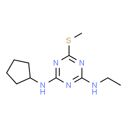 ChemSpider 2D Image | N2-Cyclopentyl-N4-ethyl-6-(methylthio)-1,3,5-triazine-2,4-diamine | C11H19N5S