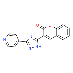 ChemSpider 2D Image | 3-[3-(4-Pyridinyl)-1H-1,2,4-triazol-5-yl]-2H-chromen-2-one | C16H10N4O2