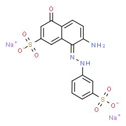 ChemSpider 2D Image | Disodium (8Z)-7-amino-4-oxo-8-[(3-sulfonatophenyl)hydrazono]-4,8-dihydro-2-naphthalenesulfonate | C16H11N3Na2O7S2