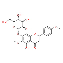 ChemSpider 2D Image | 5-Hydroxy-6-methoxy-2-(4-methoxyphenyl)-4-oxo-4H-chromen-7-yl beta-D-allopyranoside | C23H24O11