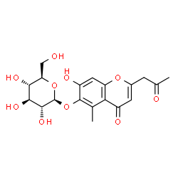 ChemSpider 2D Image | 7-Hydroxy-5-methyl-4-oxo-2-(2-oxopropyl)-4H-chromen-6-yl beta-D-glucopyranoside | C19H22O10