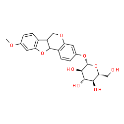 ChemSpider 2D Image | 9-Methoxy-6a,11a-dihydro-6H-[1]benzofuro[3,2-c]chromen-3-yl beta-D-glucopyranoside | C22H24O9