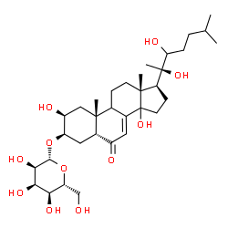 ChemSpider 2D Image | (2beta,3beta,5beta,9xi,14xi)-2,14,20,22-Tetrahydroxy-6-oxocholest-7-en-3-yl beta-D-allopyranoside | C33H54O11