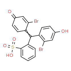 ChemSpider 2D Image | 2-[(2-Bromo-4-hydroxyphenyl)(2-bromo-4-oxo-2,5-cyclohexadien-1-ylidene)methyl]benzenesulfonic acid | C19H12Br2O5S