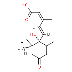 ChemSpider 2D Image | (2Z,4E)-5-[(1S,6S)-1-Hydroxy-2,6-dimethyl-6-(~2~H_3_)methyl-4-oxo-2-cyclohexen-1-yl]-3-methyl(4,5-~2~H_2_)-2,4-pentadienoic acid | C15H15D5O4