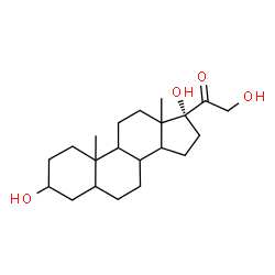 ChemSpider 2D Image | (8xi,9xi,10xi,13xi,14xi)-3,17,21-Trihydroxypregnan-20-one | C21H34O4