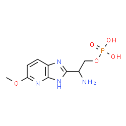 ChemSpider 2D Image | 2-Amino-2-(5-methoxy-3H-imidazo[4,5-b]pyridin-2-yl)ethyl dihydrogen phosphate | C9H13N4O5P